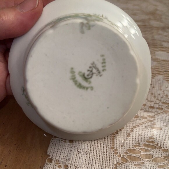 Limoges France 4" Custard Bowl ramekin dessert bowl Blue Roses Vintage - Picture 3 of 4